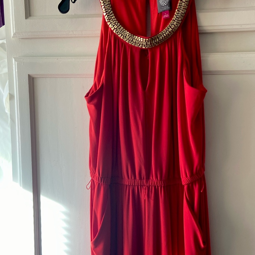 Vince Camuto/goldbeaded Blouson jumpsuit